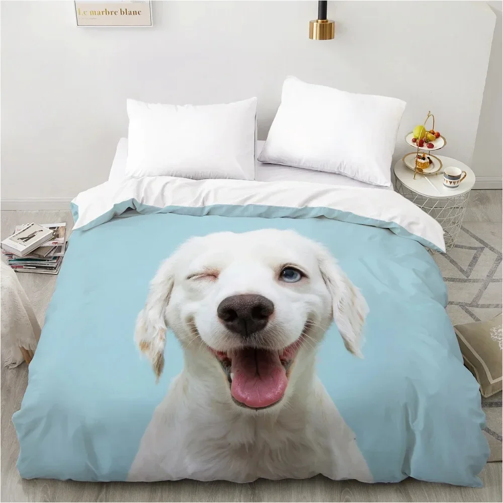 

Animal Lie Down Dog Pet Bedding Set Boys Girls Twin Queen Size Duvet Cover Pillowcase Bed Kids Adult Fashion Home Textileextile