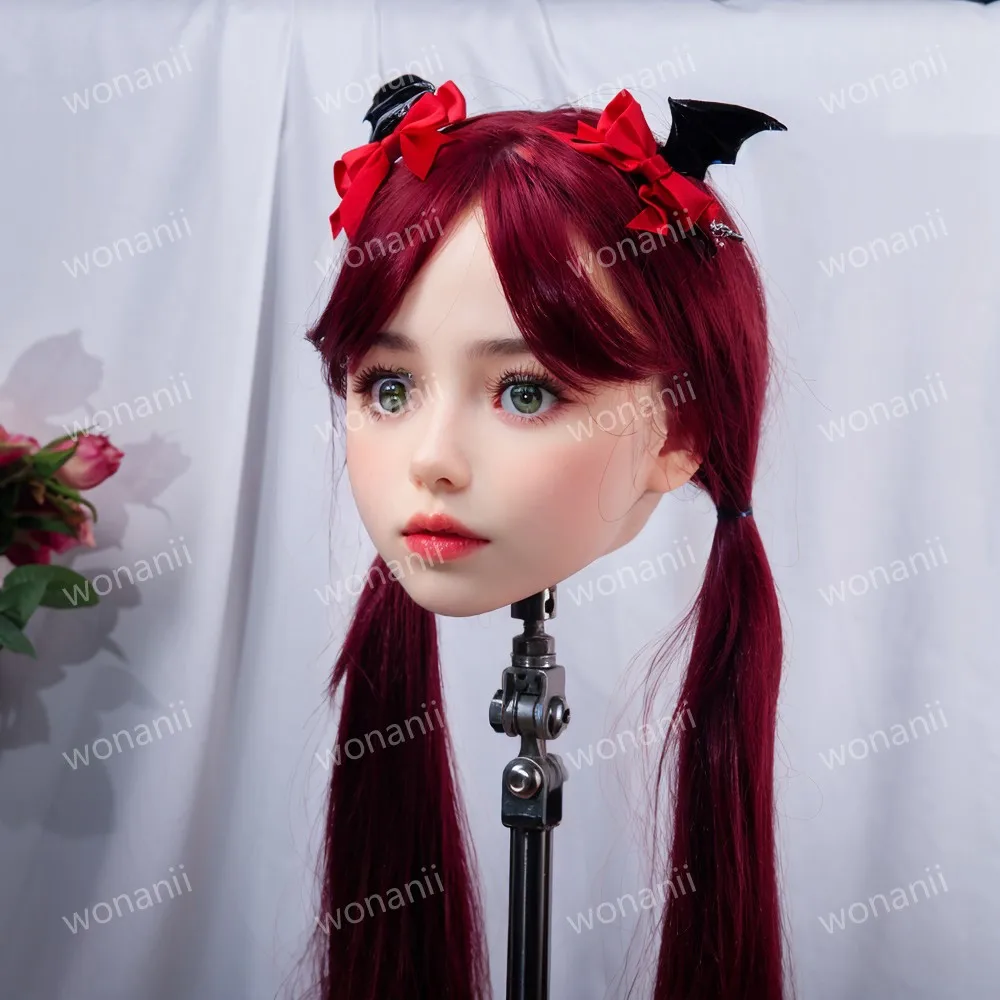 تصفيف الشعر لشخصيات الرسوم المتحركة، إرسال قطع الشعر بشكل عشوائي، تعرض نماذج الرأس النسائية، مادة TPE، هدية عيد الميلاد، ناعمة