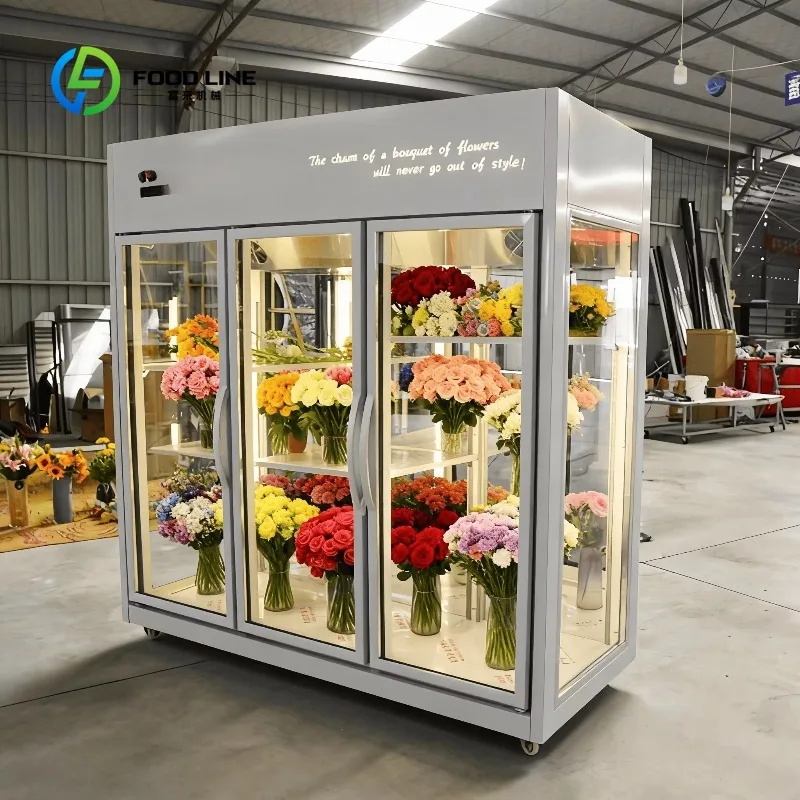Custom Made Commercial Air-Cooled Floral Display Refrigerator Specialized for Flower Shops, Floral Fresh-Keeping Cooler