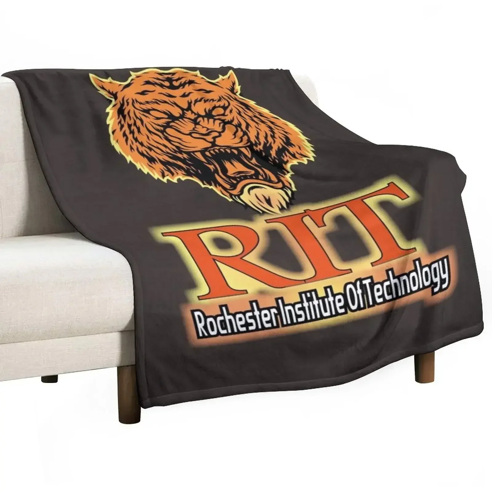 Rochester Institute of Technology TIGERS RIT Throw Blanket Hairy Single for winter Blankets