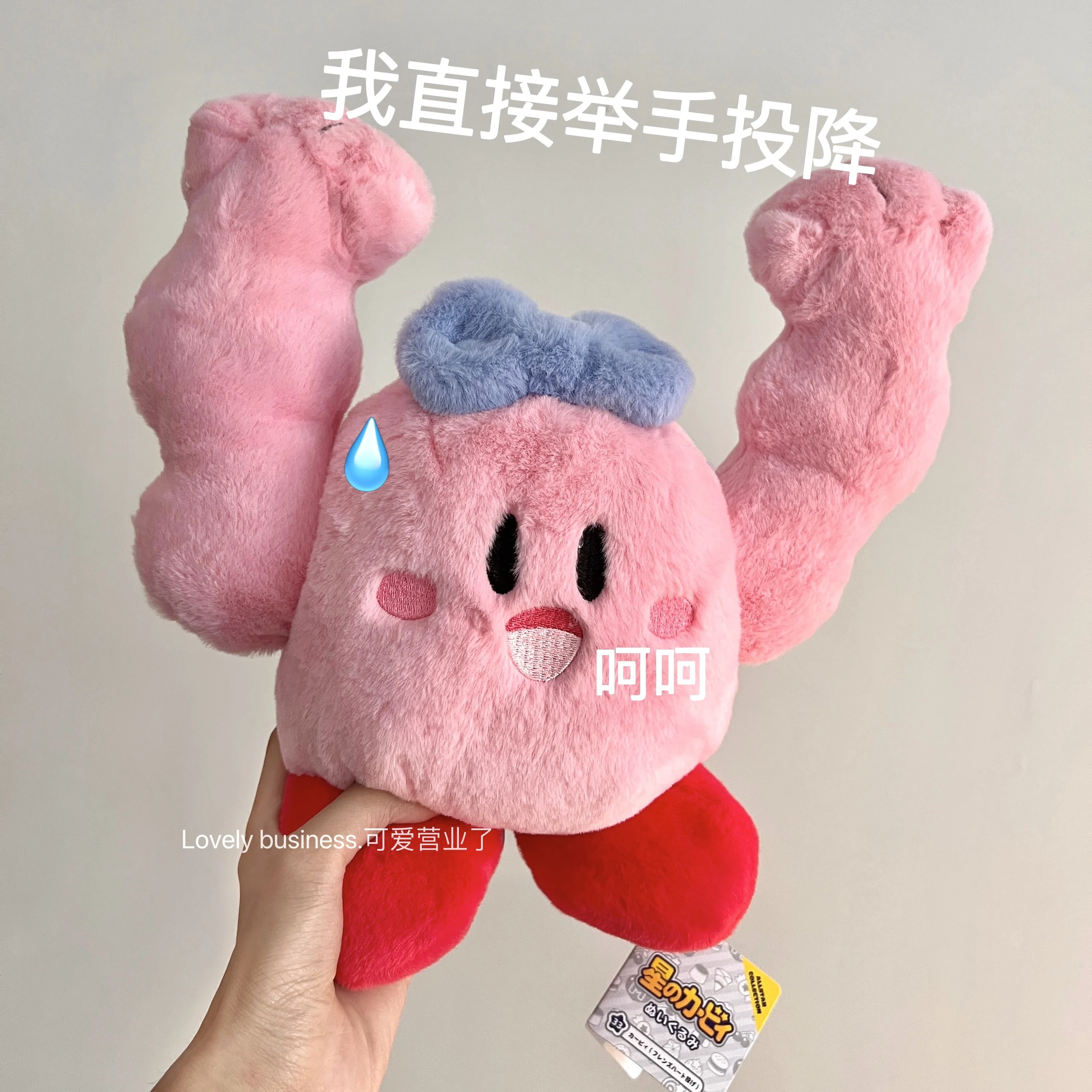 Anime Muscle Kirby Plush Toys Kirby Stuffed Animal Doll Fluffy Pink Plush Doll Pillow Room Decoration Toys For Children's Gift