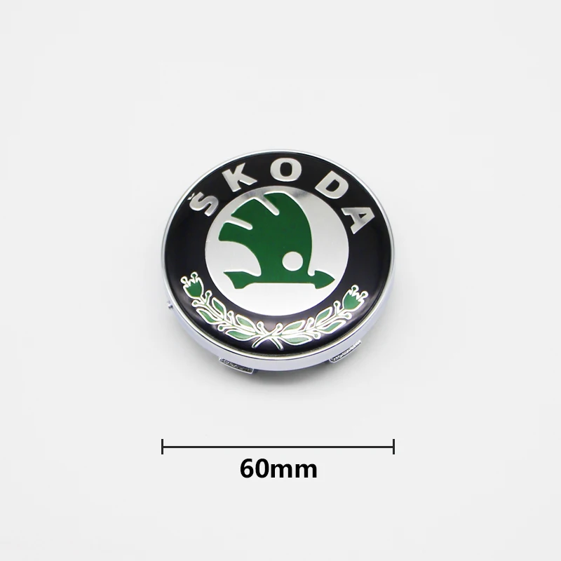 Capuchons de centre de roue en aluminium, logo autocollant bombé, badge en alliage, accessoires pour Skoda Rine Octavia A5 RS, Kodiaq Fabia A7,