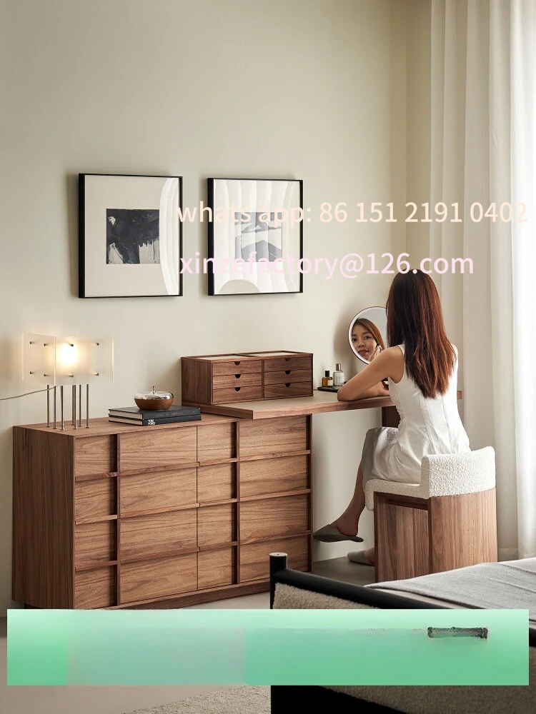 

Customizable solid wood retro dresser chest cabinet integrated