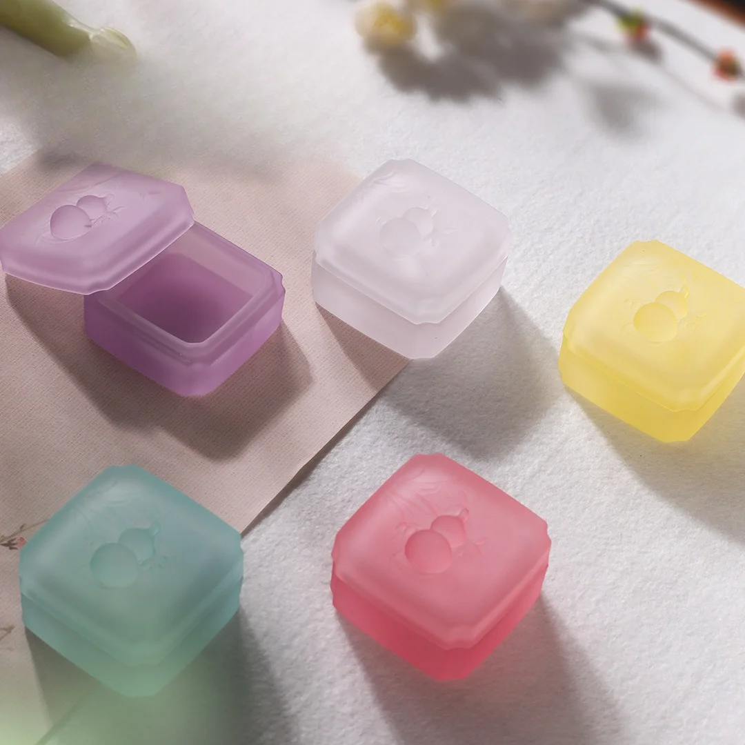 Colored Glaze Ink Box Ink Paste Dish Gourd Pen Rest Writing Four Treasures Multi-functional Ink Box Anti-drying Ink Decor