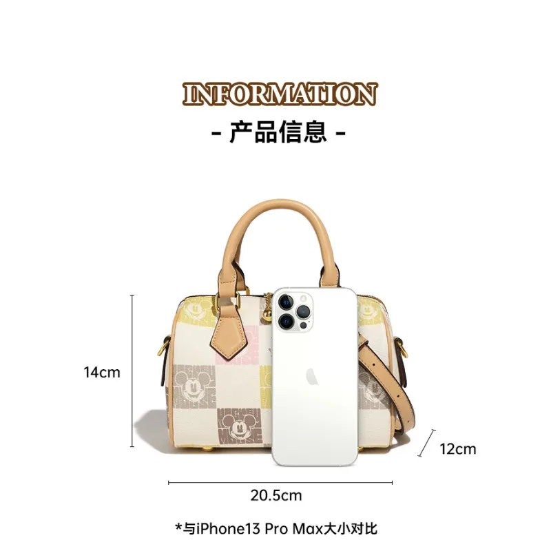 Disney Mickey Mouse Pattern Colorblock Shoulder Bag Casual Commuter Tote for Women