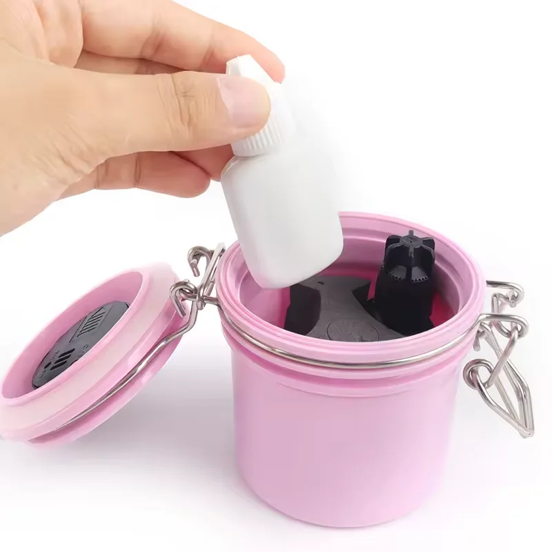 Display del serbatoio di stoccaggio della colla per ciglia Contenitore per umidità della temperatura Supporto adesivo per strumenti di trucco per innesto di estensione delle ciglia finte