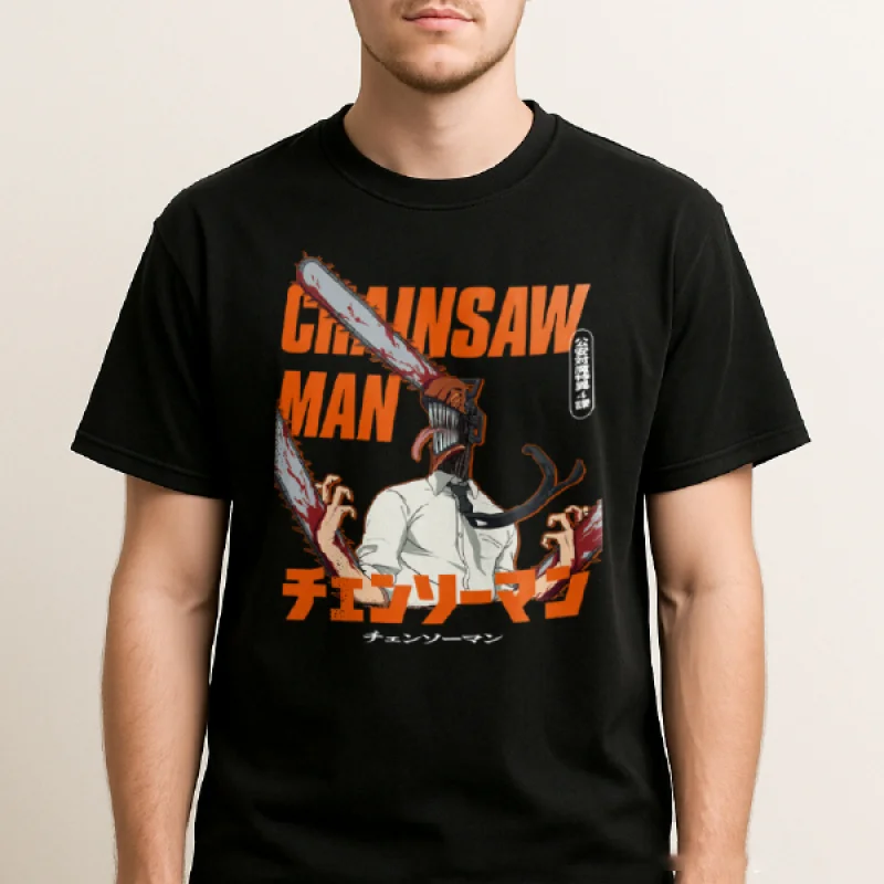 

Denji Chainsaw Man Anime Gift t shirt 0326 DEVIL HUNTER Graphic Tee 100% cotton print clothing Y2K clothes Large size Tops