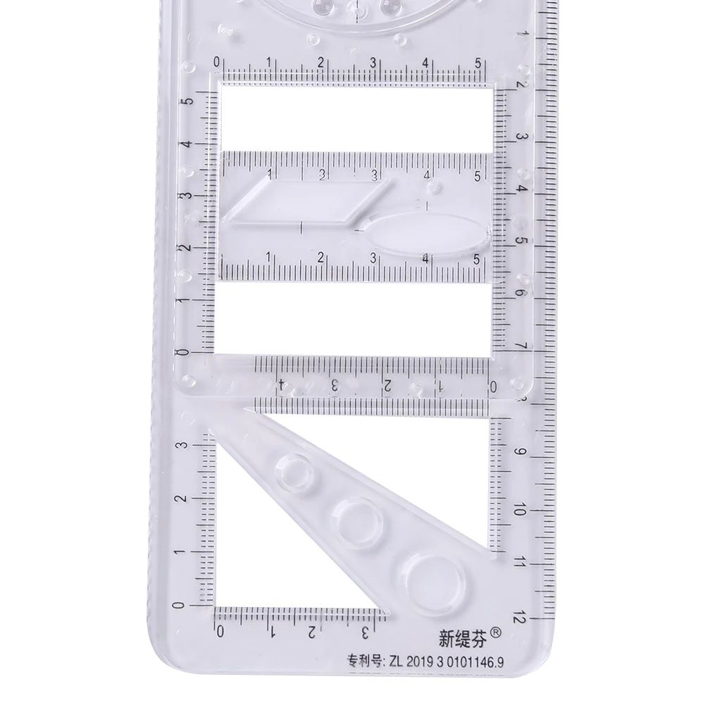 Multifunctional Geometric Ruler Geometric Drawing Template Circle Drawing Ruler Function Geometry Straight Ruler Measuring Tool