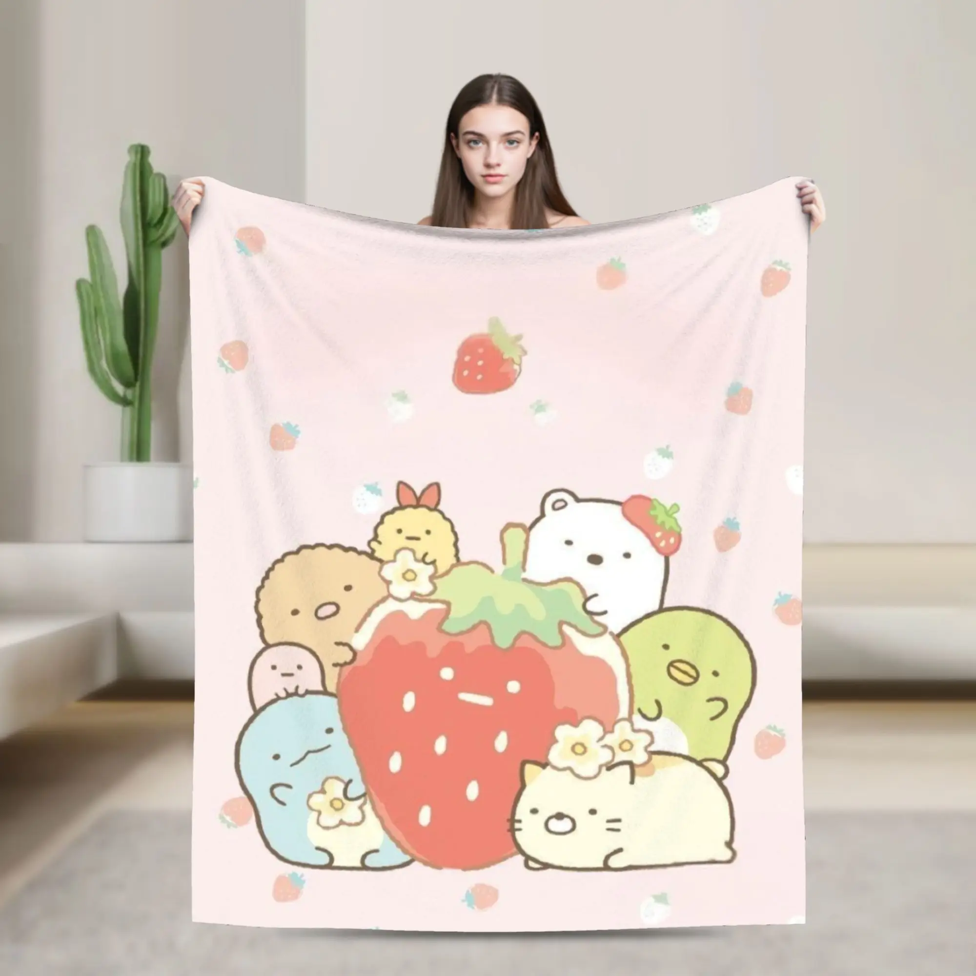 

Комфортное одеяло Sumikko Gurashi Kawaii с белым медведем, декоративное одеяло для дома, супер мягкий флис для спальни