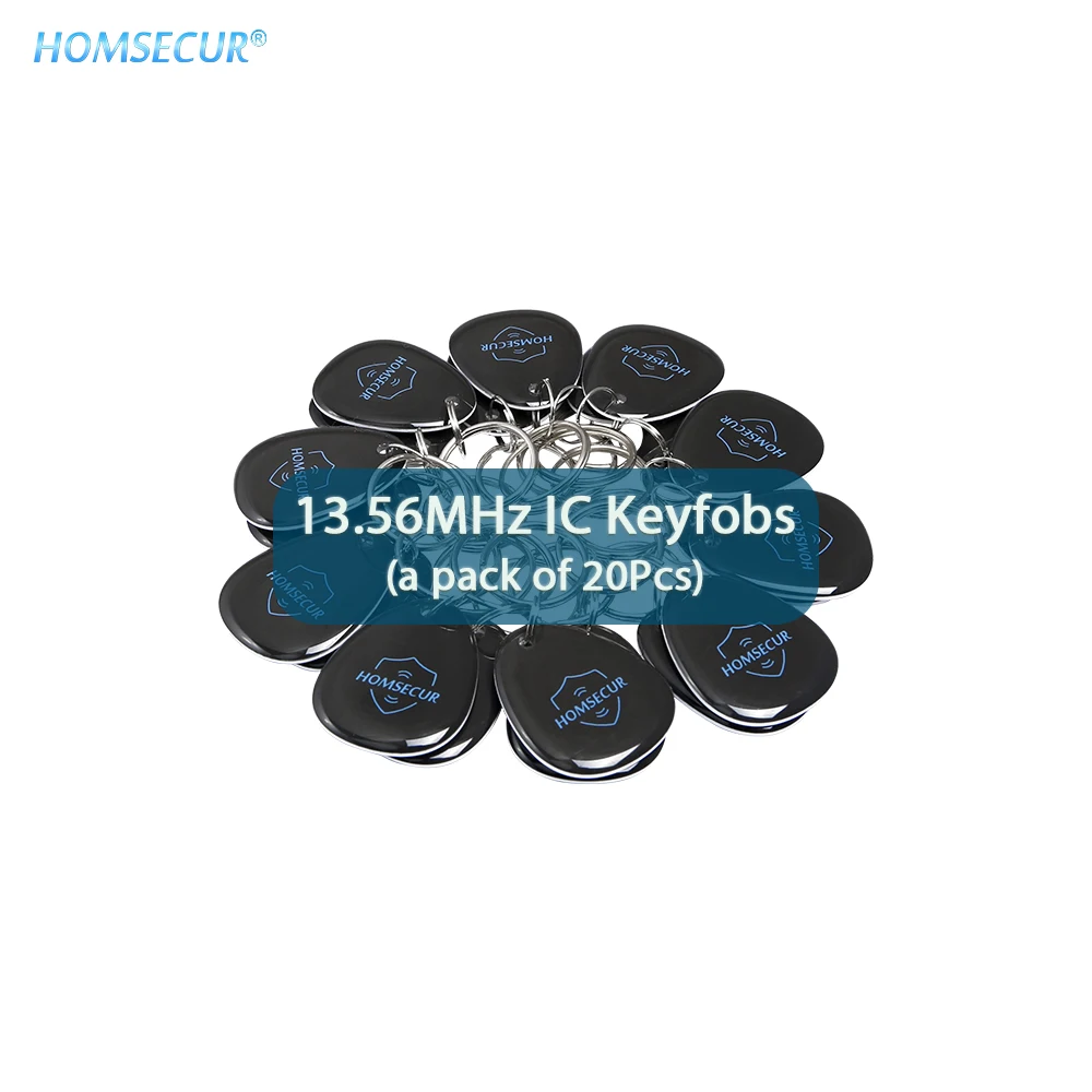 HOMSECUR 13.56Mhz Proximity IC Card Keyfobs 20pcs For Video Doorphone Intercom Access Control And Other ID Reader Use