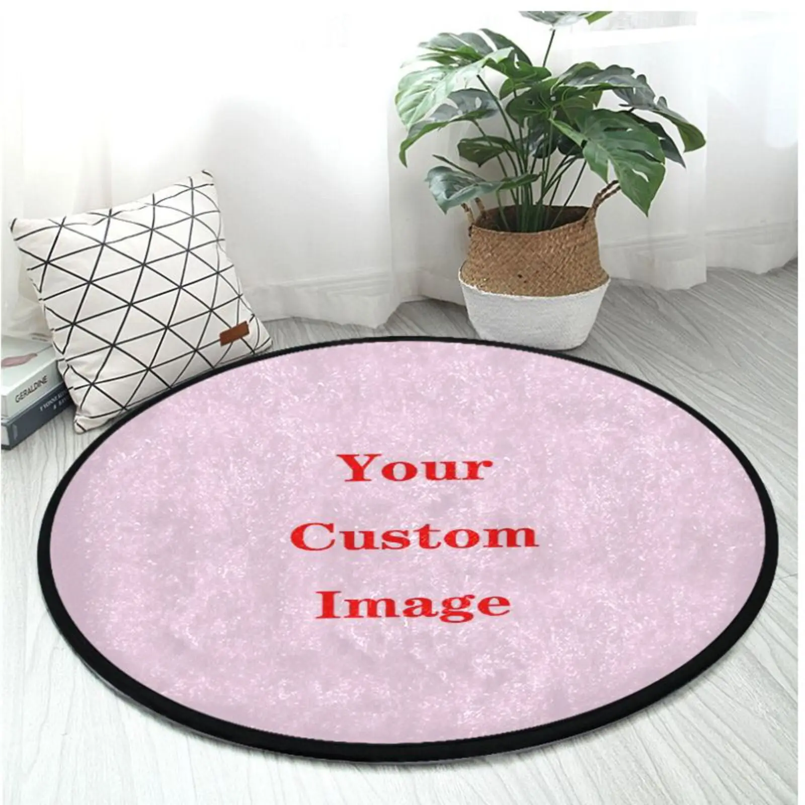 

Round Floor Mat luxury Arctic velvet Custom Design Doormat Anti Slip Area Rugs 92cm Diameter Door Carpet For Home Living Room