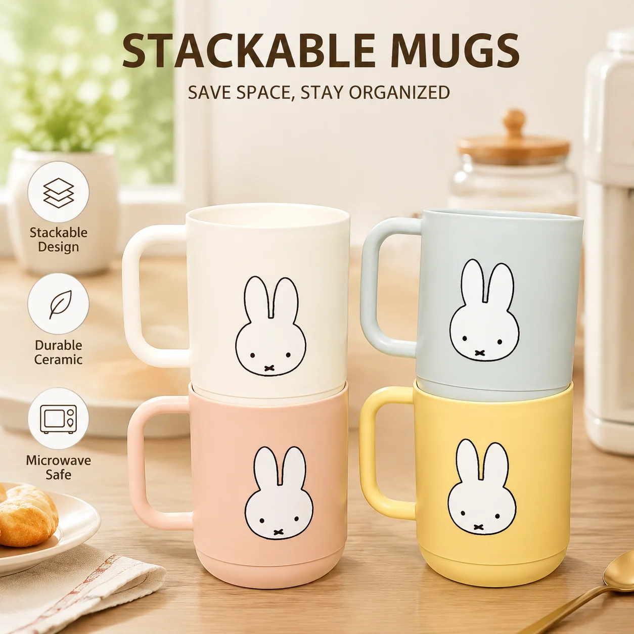 Cartoon Miffy Rabbit Multifunctional Rinse Cup Ins Style High Appearance Toothbrush Holder Simple Home Dormitory Couple Wash Cup