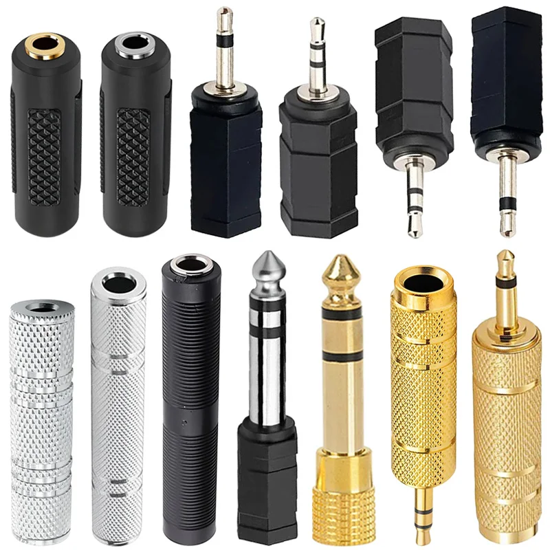 

5pcs RCA 6.5mm male to 6.5mm male Connector 6.35mm 3.5mm Stereo Mono Audio Jack Adapter Converter For Speaker