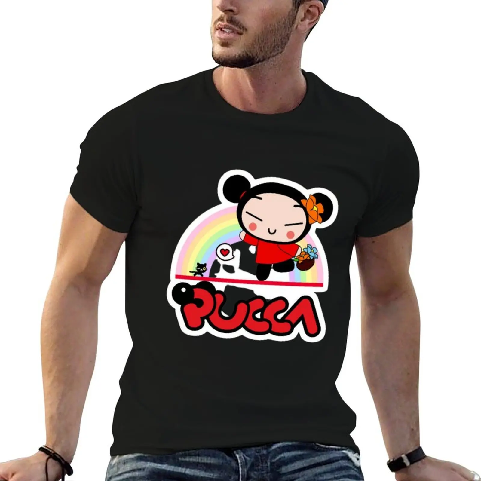 

Pucca And Garu T-Shirt mens graphic t shirts cotton t shirts high quality T-Shirt
