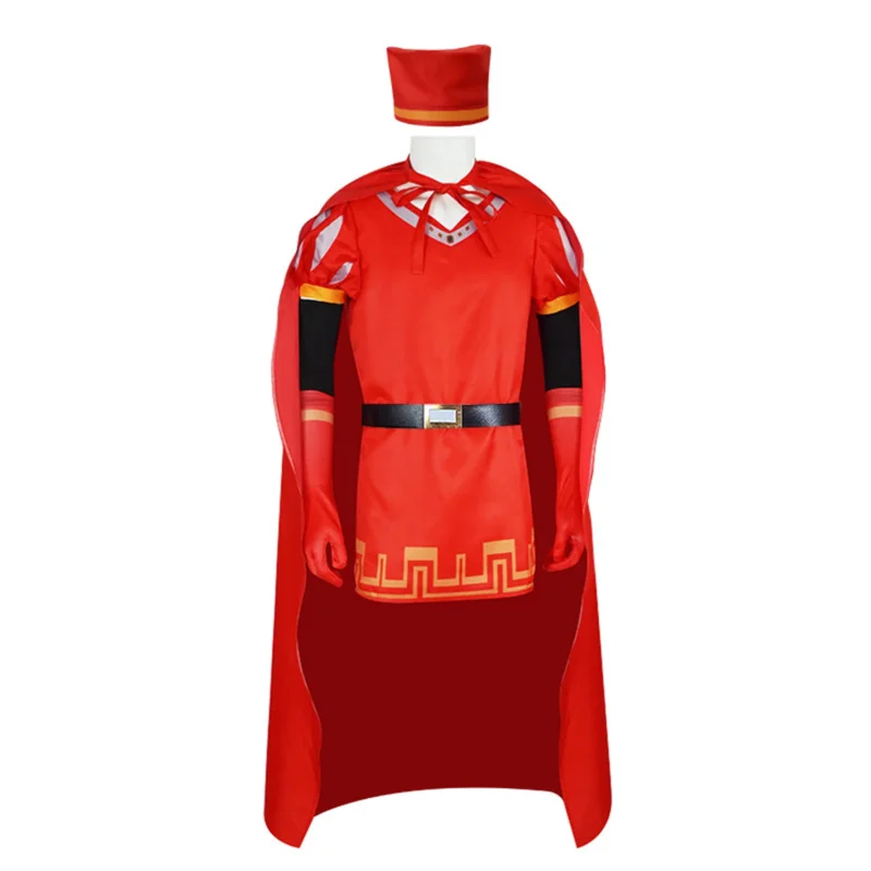 2025 New Anime Movie Lord Farquaad Cosplay Costume Red Monster Uniform Adult Kids Medieval Outfit Cloak Hat Halloween Car ☆wrl☆