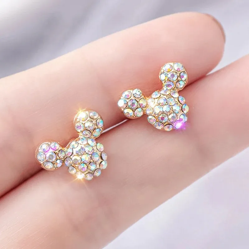 Disney Mickey Mouse Cute Women Earrings Sterling Silve Jewelry Simple Luxury Women Party Earring Lady Girl Fashion Jewelry Gifts