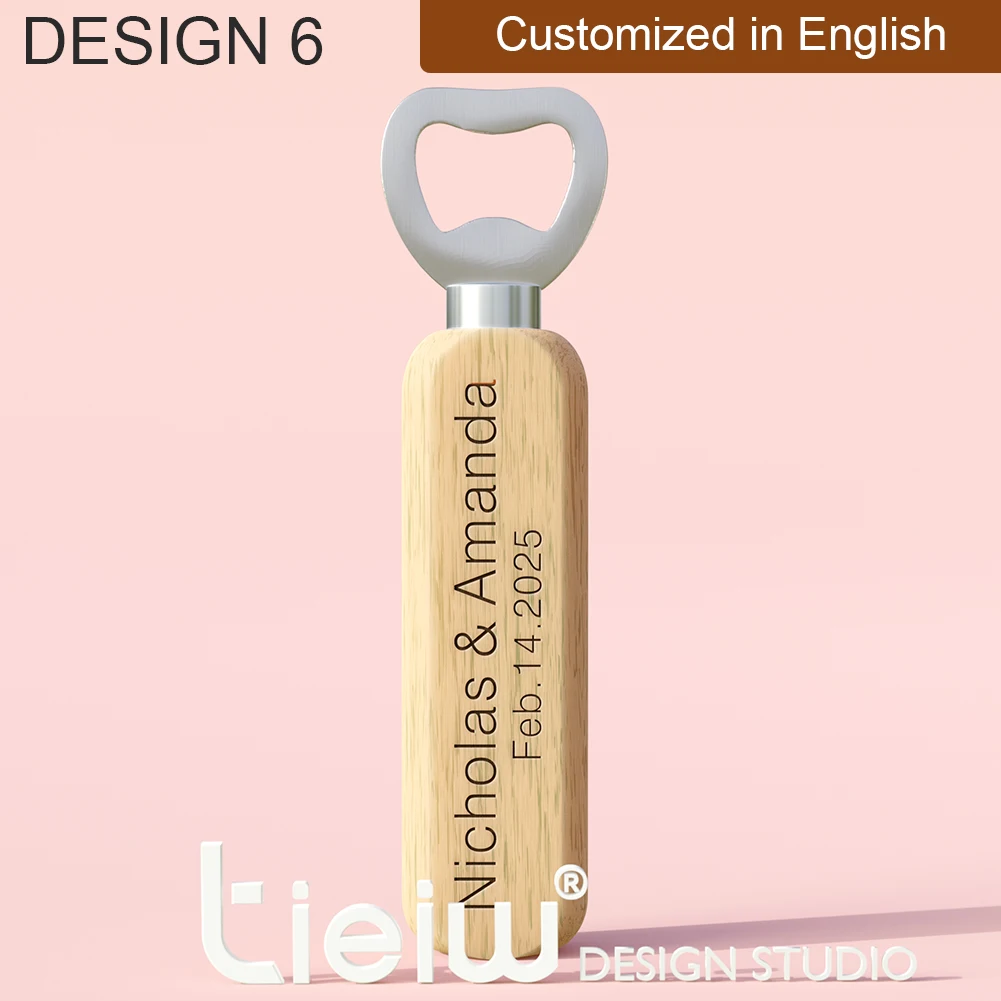 12 STKS Aangepaste Huwelijkscadeau Flesopener Bruiloft Gunsten voor Gasten Gepersonaliseerde Houten Opener als Cadeau voor Bruiloft Decoratie