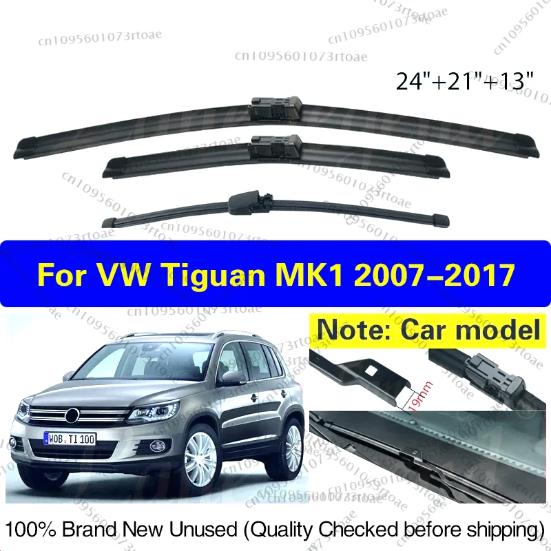 

3PCS For VW Tiguan MK1 2007 - 2017 24"+21"+13" Front Rear Wiper Blades Windshield Windscreen Window Cutter Accessories 2008 2009
