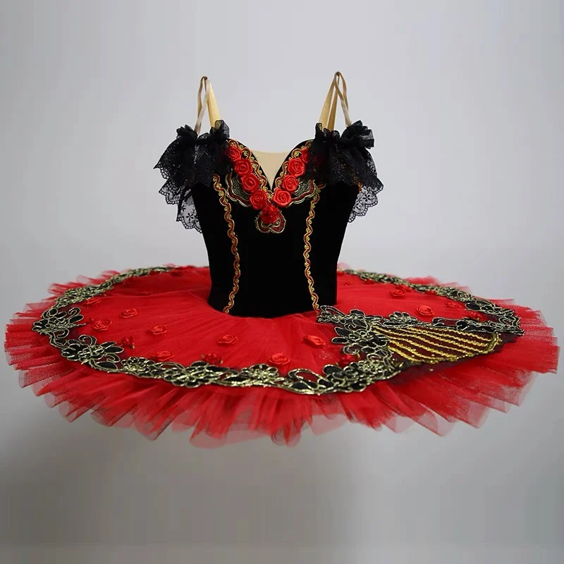 

Red Professional Ballet Tutu Ballet Pancake Swan Lake Tutu Ballerina Costumes Dancing Costume Figure Skating Dress Girls