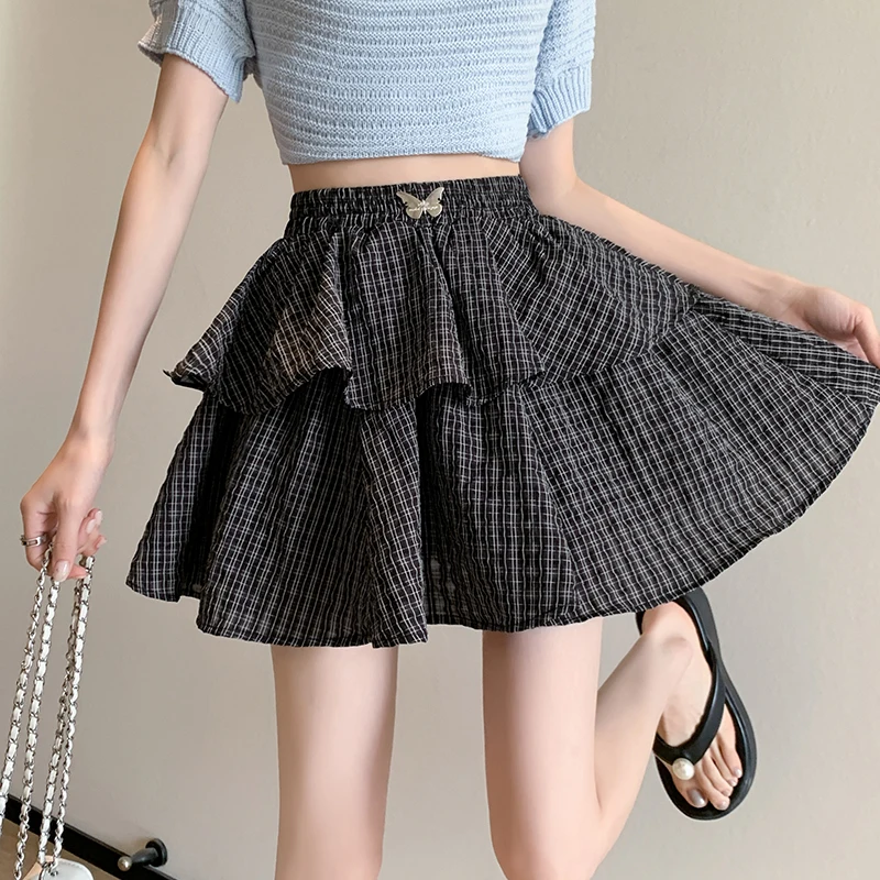 

Butterfly Sweet Ballet Style 2024 New Half Skirt Women's Summer Age Reducing Cake A-line Skirt Short Style