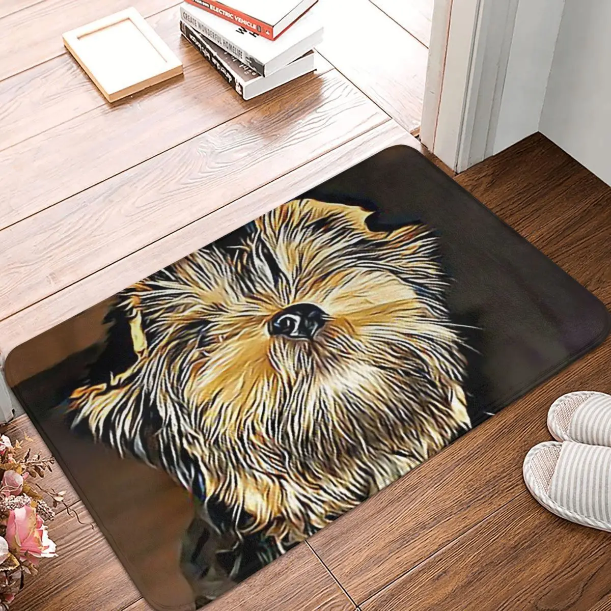 Cute Yorkie Yorkshire Terrier Puppy Dog Anti-slip Doormat Floor Mat Carpet Rug for Kitchen Entrance Home Bedroom Footpad Mats