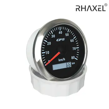 RHAXEL 85mm rychloměr, počítadlo kilometrů 0-80 km/h, GPS rychloměr se 7 barvami podsvícení 12V 24V pro traktor, UTV, ATV, plachetnici 10 nejlepší prodej rychloměr traktoru - №6