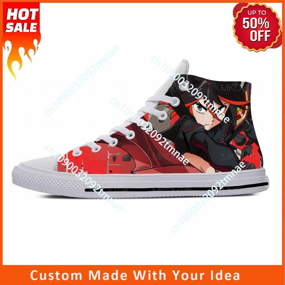 

Japanese Anime Cartoon Kill La Kill Matoi Ryuko Casual Cloth Shoes High Top Lightweight Breathable Custom Men Women Sneakers