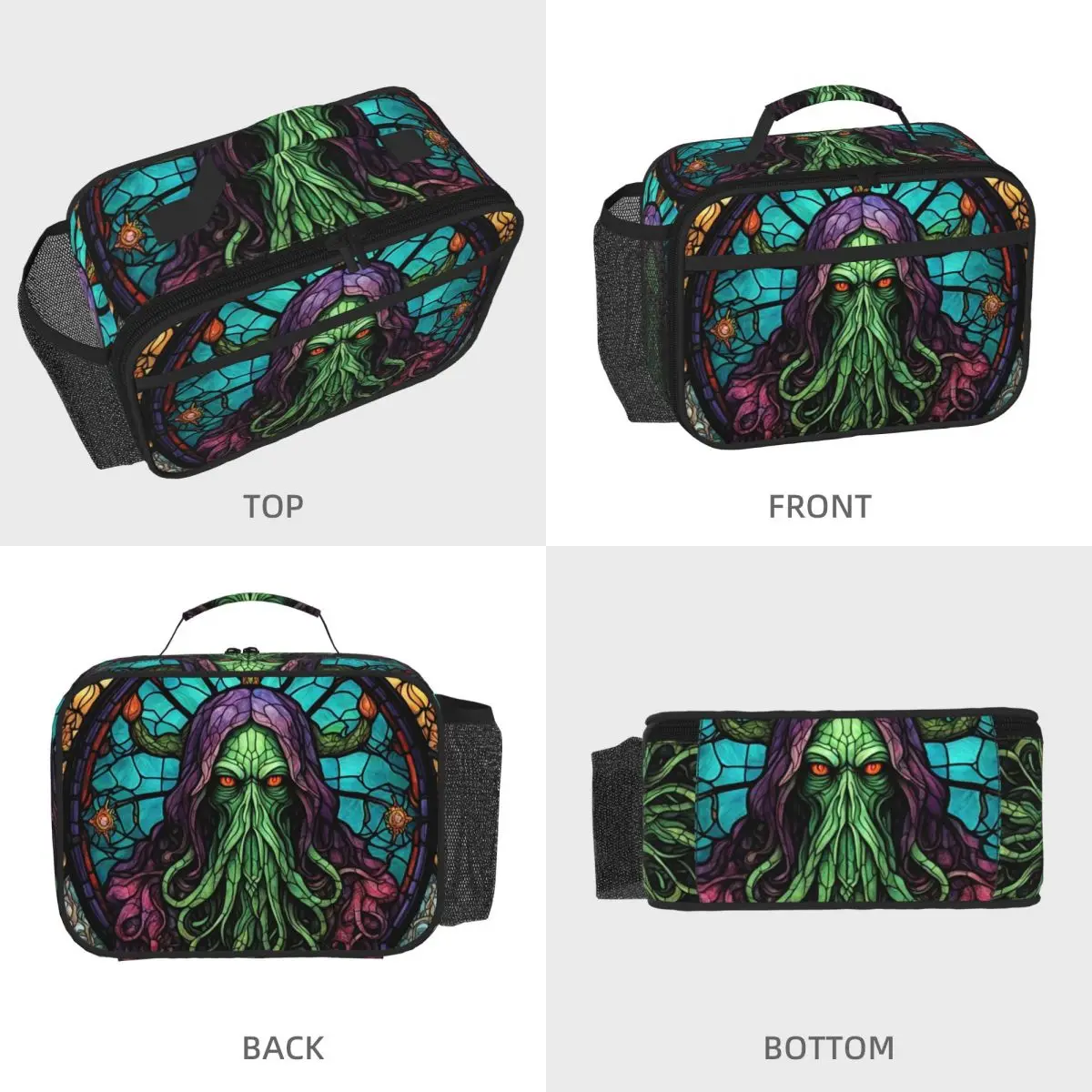 Cthulhu Stained Glass Tentacles Insulated Lunch Bag for Kids School Cooler Thermal Food Box Tote Leakproof Lunch Boxes Container