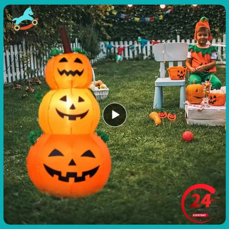 

4/1.2M Halloween Inflatable Pumpkin with LED Rotating Light Horror Home Garden Yard Decorations Haunted House Props