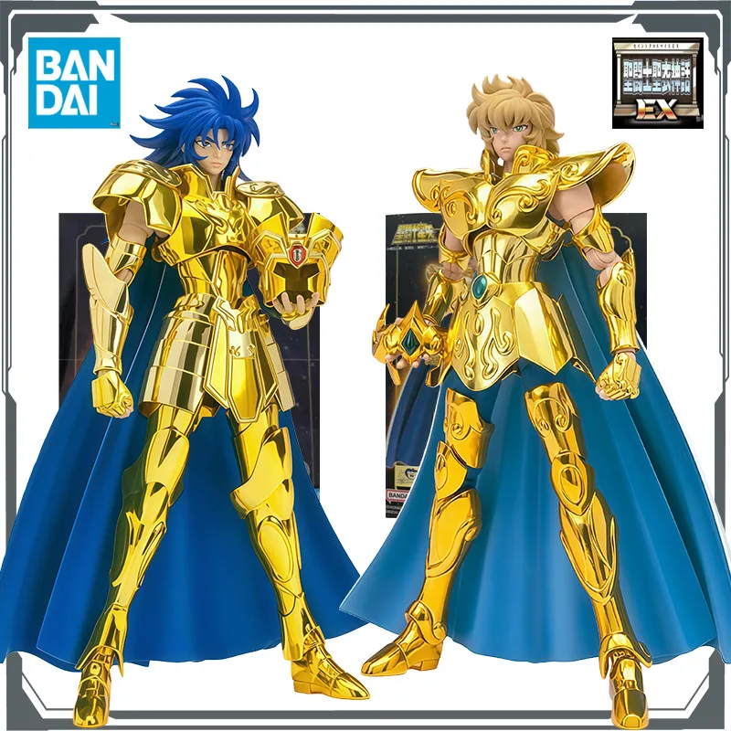 Bandai Original Myth Cloth EX Gemini Saga & Leo Aiolia Anime Action Figures Giocattoli per ragazzi Regalo di Natale Modello da collezione