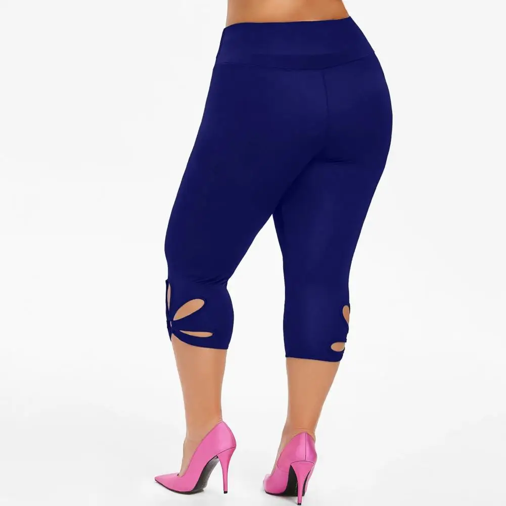 Sporty Trousers Bottoms Solid Color Jeggings Ladies Elastic Waist Slim Pants  Sports Pants Elastic