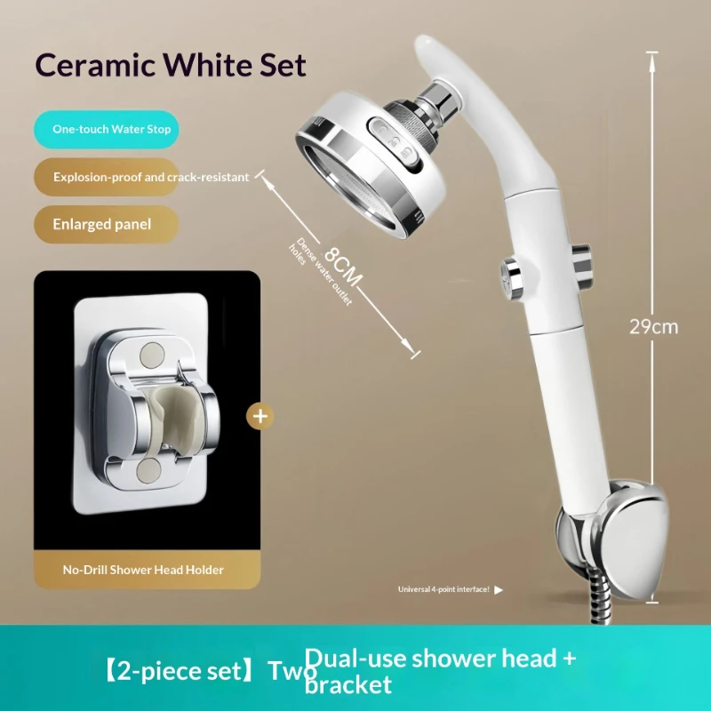 

High-Pressure Boost with Handheld Shower Head Filter and Switch Rotatable Shower Head Shower Supercharged Shower head