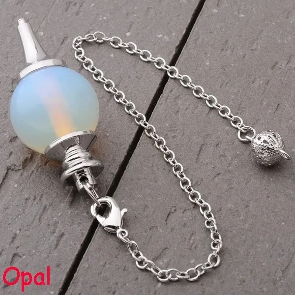 Reiki Healing Chakra Slinger Hangers Lucky Crystal Quartz Stone Slinger Hanger Met Zilverkleurige Bal Ketting Hypnose Voor Ketting