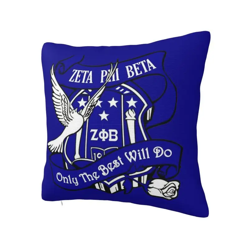Custom Zeta Phi Beta Greek Letter 1920 Cushion Cover Print Square Throw Pillow Case for Sofa Pillowcase Home Decorative