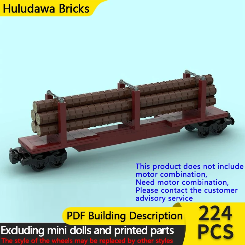 

City Car Model MOC Building Bricks Log Transport Train Carriage Modular Technology Children Holiday Gifts Assemble Toys Suit