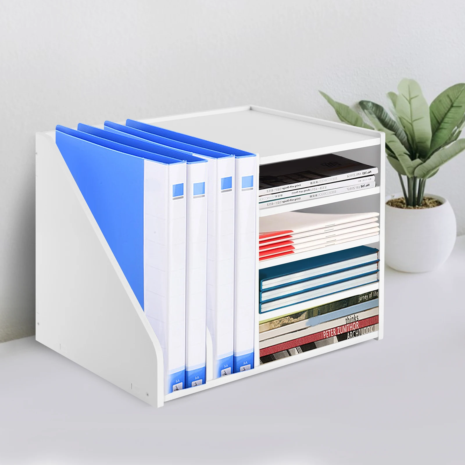 Durable & Stylish Desktop Organizer: High-Quality PVC, Ample Storage, Easy to Clean, Stable Design, Perfect for Any Desk