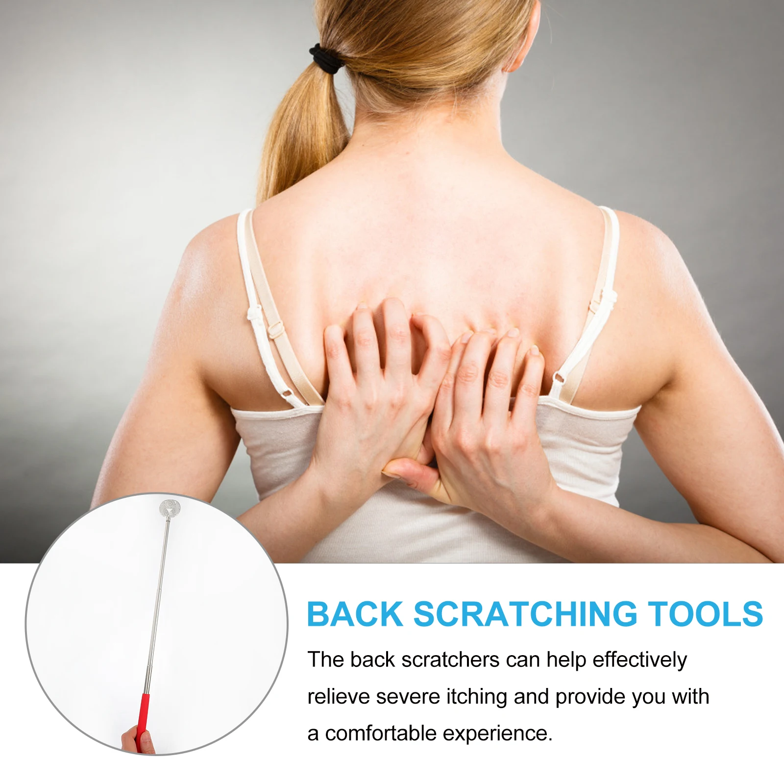 

2 Pcs Tickling Back Scratching Tools Scratchers Claw Portable Metal Hand Massagers Retractable Handle