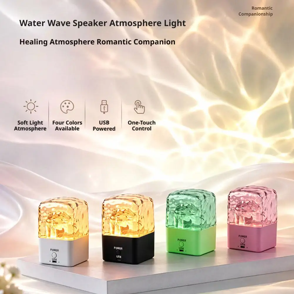 Dynamic Rotating Water Ripple Projector Night Light RGB16 Color Flame Crystal Light Living Room Study Bedroom Rotating Light