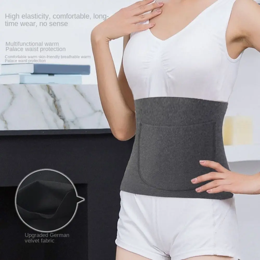 Thermal Belt with Double Pocket Anti-Cold Warm Stomach Shaping Belt Elastic Women's Intimates Aunt'S Magic Tool To Warm Belly