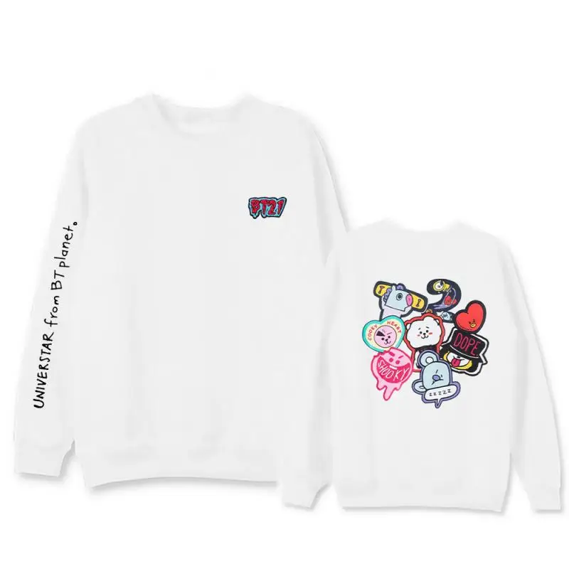 Аниме мультфильм Bt21 Cooky Chimmy Tata толстовка весна осень новый пуловер с круглым вырезом пальто пара тонкая одежда подарок для друзей