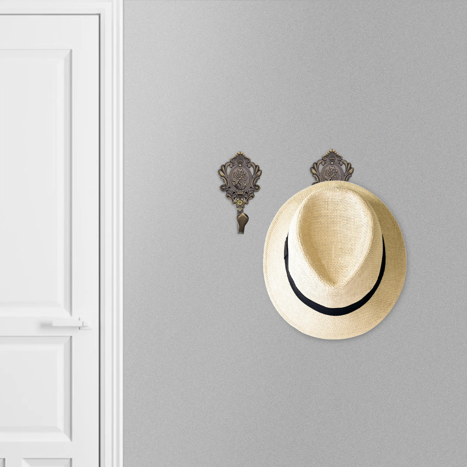 

2 шт. держатели для штор из цинкового сплава, винтажные, бронзовые, с резным узором «Роза», настенные крючки для штор и занавесей, декор, 95x5 см