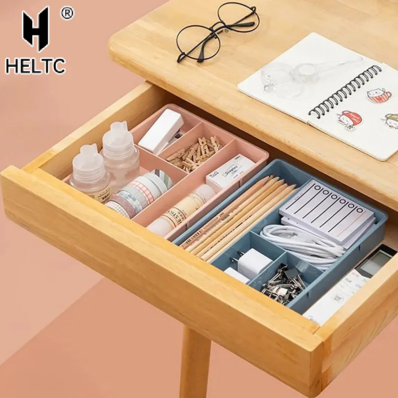 Desk Drawer Organizer Stackable Multi-cell Desktop Storage Bin Tray Multi-Purpose Divider Container for Household Office Home