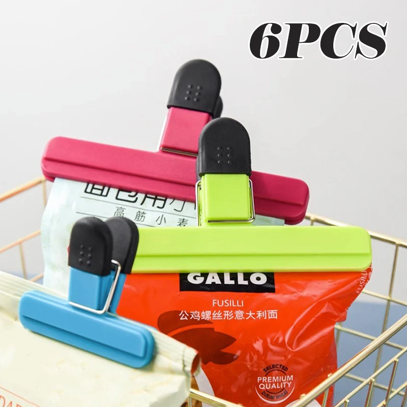 

6 шт. Т-образный зажим для пищевых продуктов, упаковка для закусок, прочный уплотнительный зажим, герметичный, влагостойкий, пластиковый зажим для упаковки пакетов