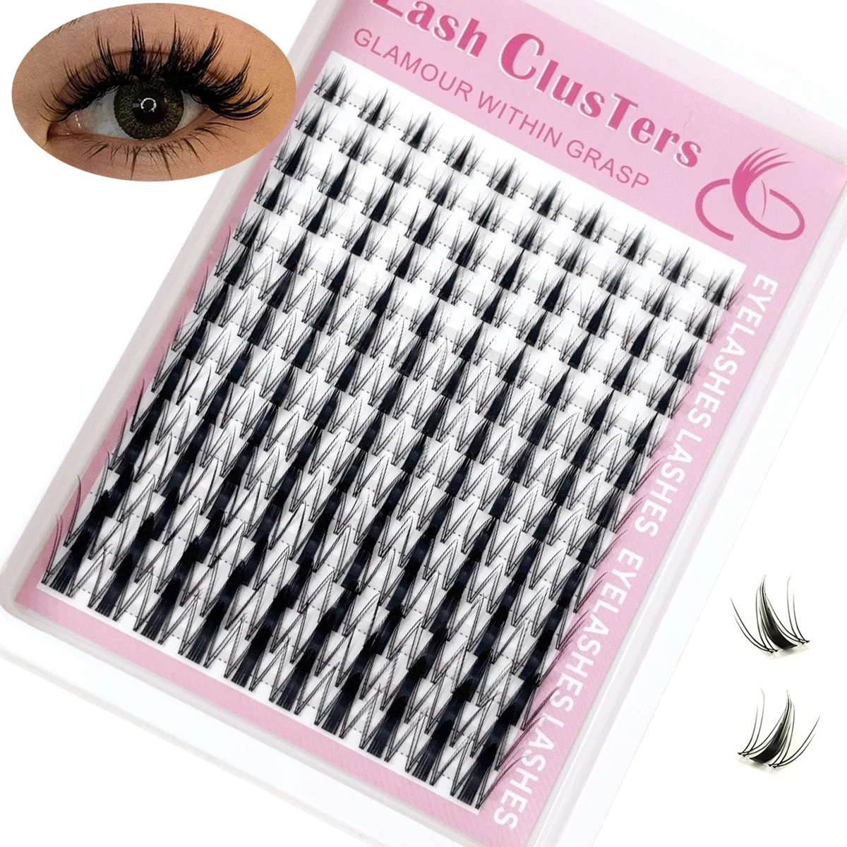 140 Cluster mit falschen Wimpern in Form von kleinen Hasen, 9–16 mm Länge, für bezaubernde Augen, die Sie noch charmanter und schöner machen, pro Stück – Detail 5