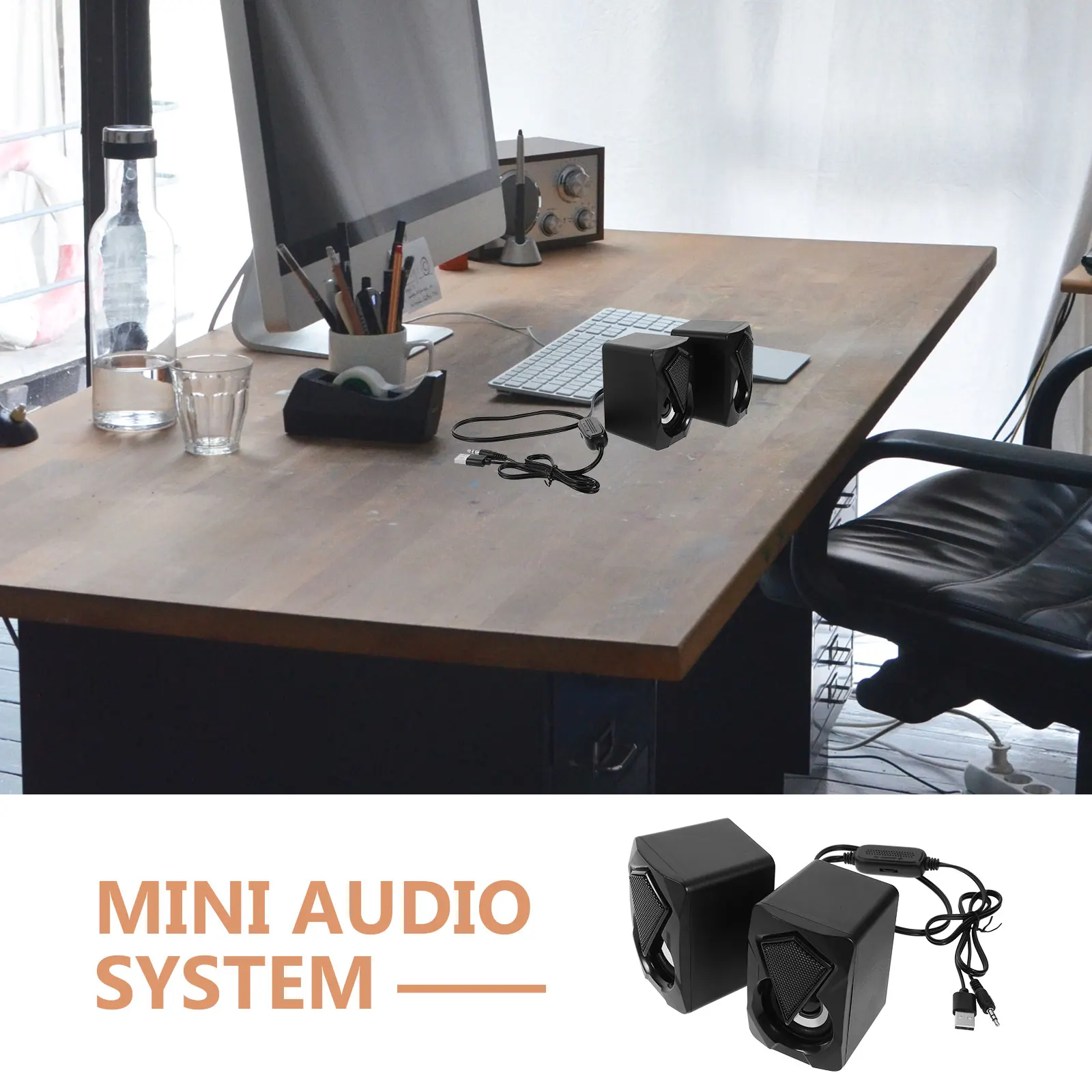 

2 pcs Rgb Led Multimedia Desktop Speakers Built-In Anti-Magnetic Chip European Design Mini Speaker For Computer Laptop Gaming