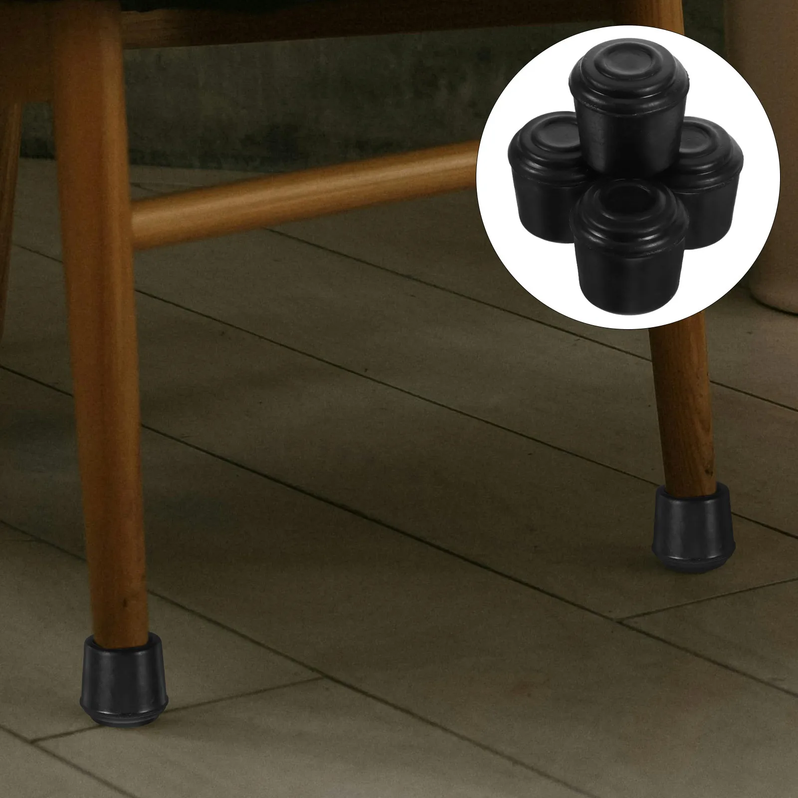 

4 pcs Rubber Chair Leg Caps, Furniture Floor Protectors, Anti-Slip Table Leg Covers For Indoor Outdoor Use, Replacement Chair