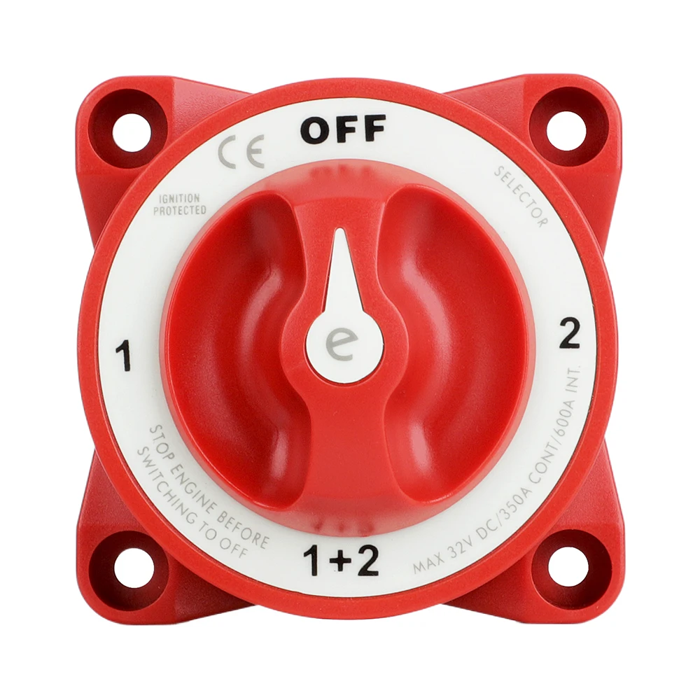 E-Series M10 4 Position 32V 350A Luminous 2 12V Battery General Key AFD Isolator Rotary Switch For Marine Boat Truck RV