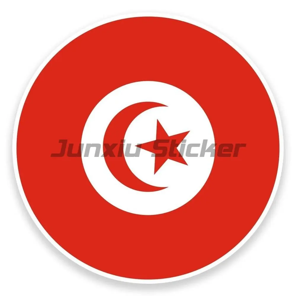 Tunisia Country Flag Soccer Ball Self-Adhesive Sticker Inch for Automobile Bumpers, Windows, Lockers, or Other Personal Items