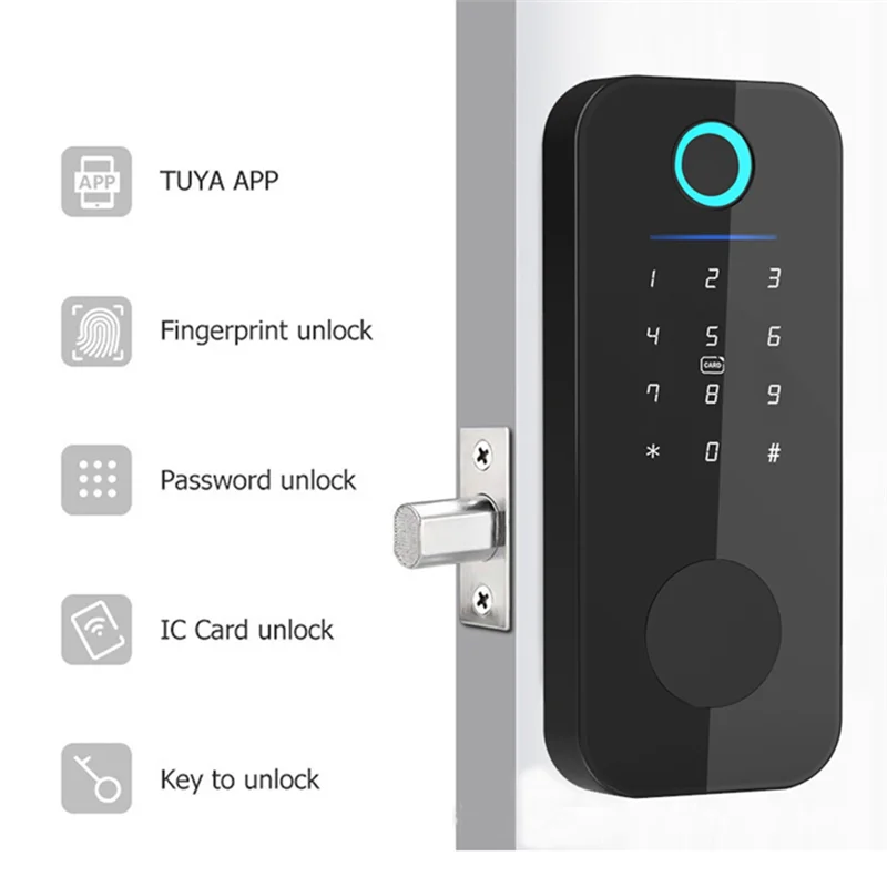 Tuya App Remote Control Smart Door Lock Deadbolt With Keys Fingerprint Lock Electronics Digital House Electronic Lock