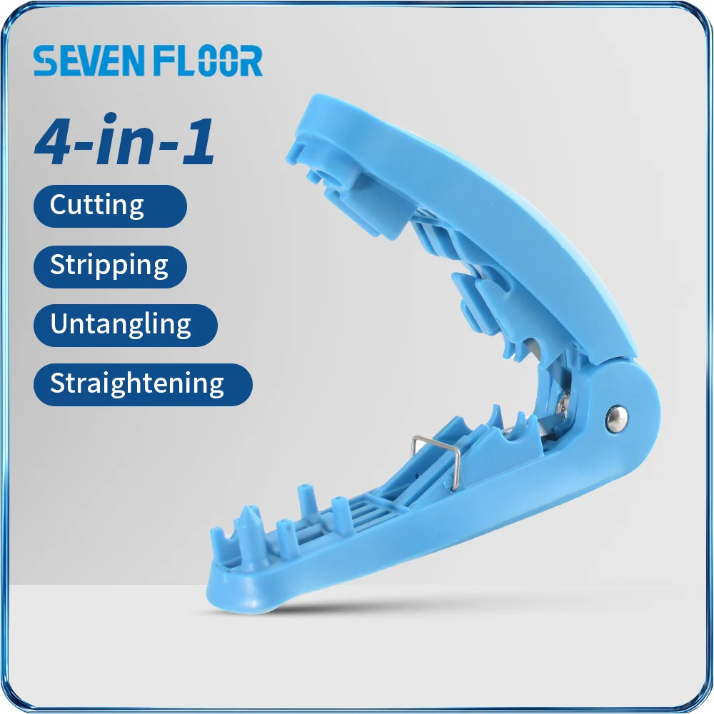4-in-1 RJ45 Network Cable Tool, Multifunctional Stripper Cutter Wire Untwist & Straightener for Cat5e Cat6 UTP STP Cables